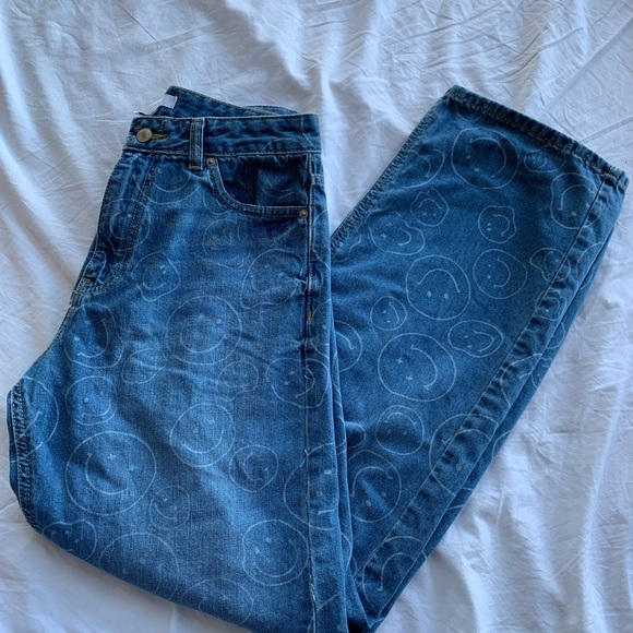 SOLD ❌ New Baggy jeans smiley printed faces size 27 - Picture 3 of 14